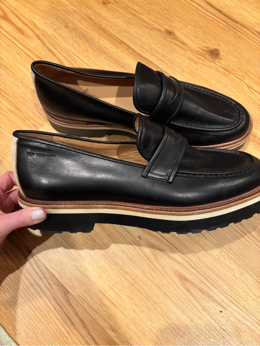 Saturdays NYC Idris Leather Chunky Penny Loafers Men’s Size 11